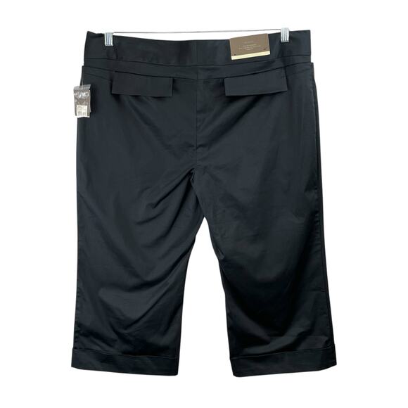 Merona Wide Leg Mid-Rise Cropped Capri Cuffed Hem Pants Black NWT Plus 16 - Picture 2 of 15